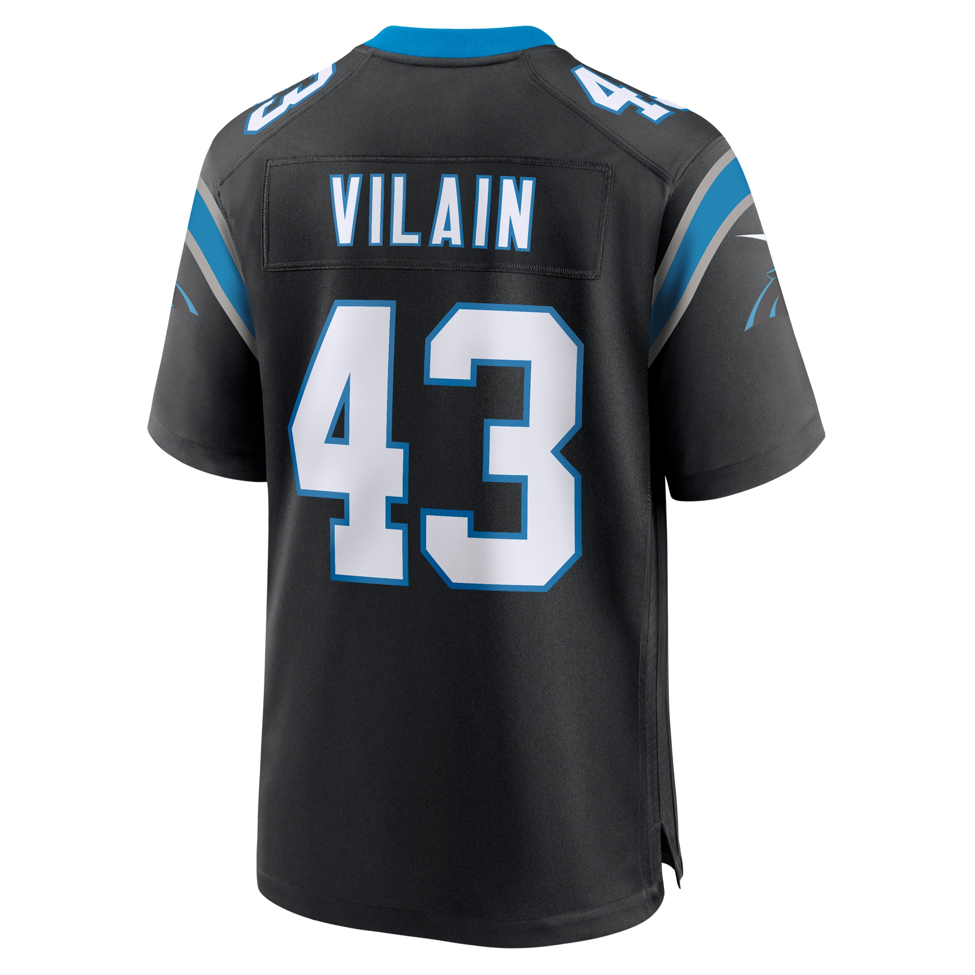 Men's Carolina Panthers Luiji Vilain Black Game Jersey JS1667 nicesnker - Image 3