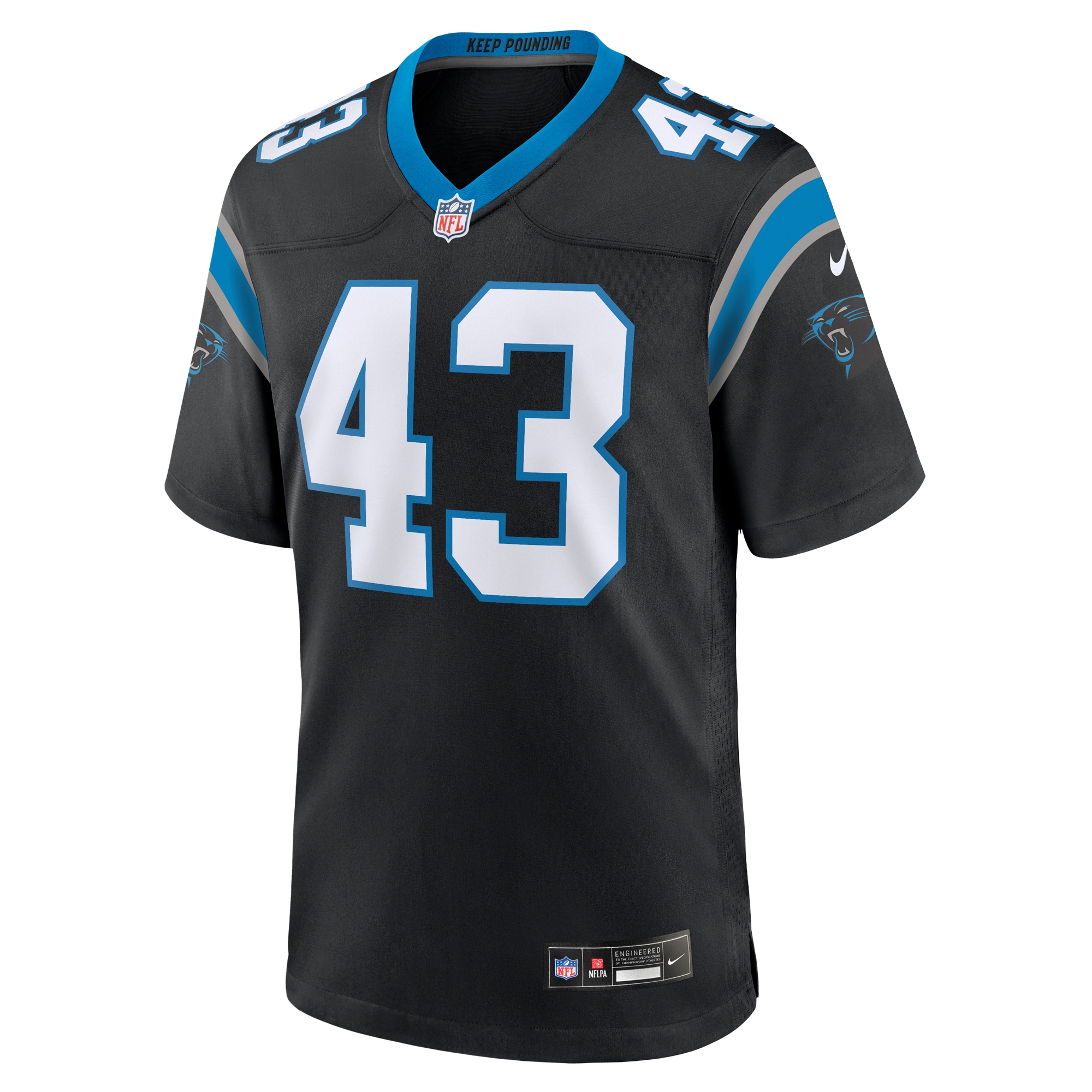 Men's Carolina Panthers Luiji Vilain Black Game Jersey JS1667 nicesnker - Image 2
