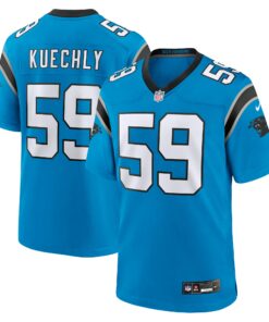 Men's Carolina Panthers Luke Kuechly Blue Retired Player Game Jersey JS4278 nicesnker