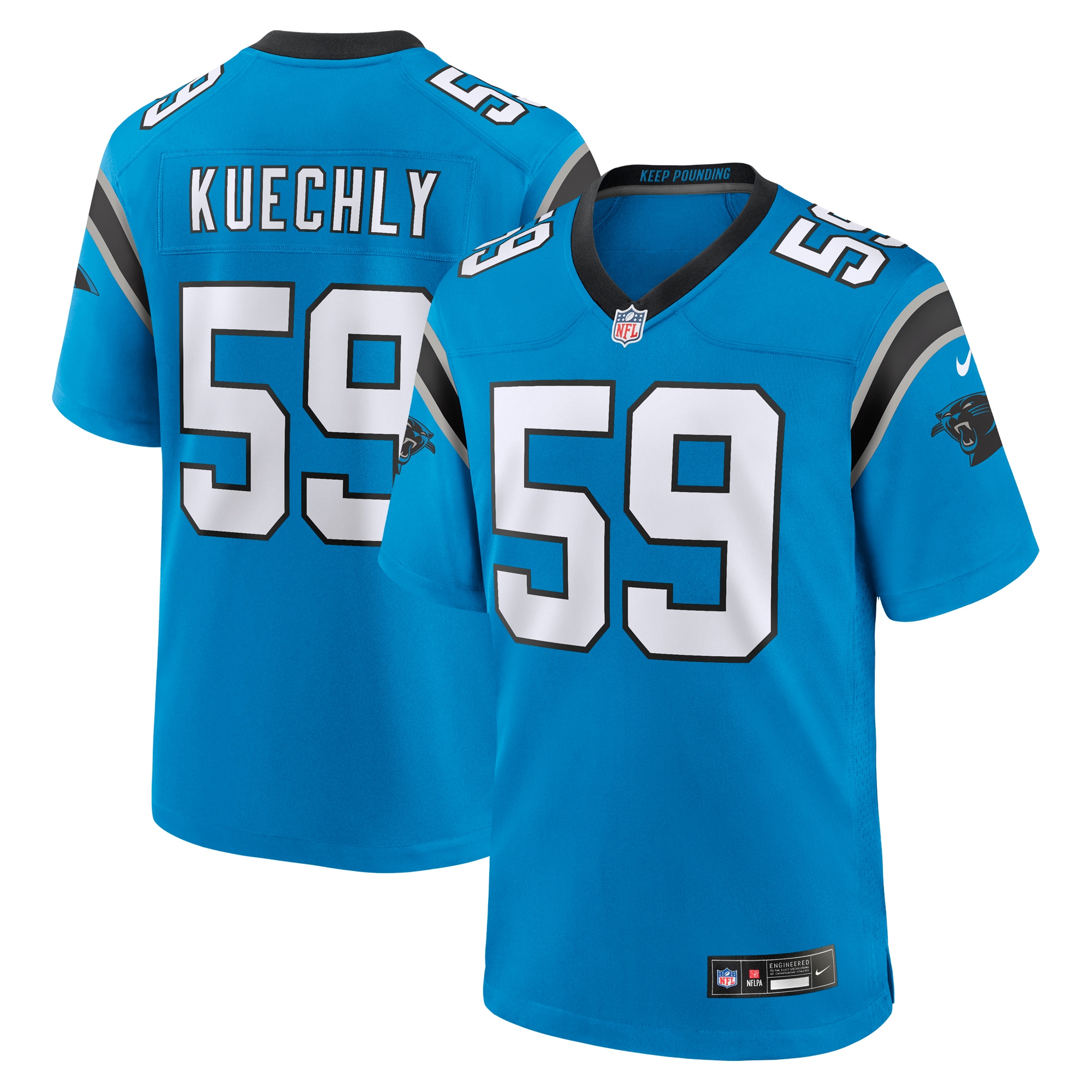 Men's Carolina Panthers Luke Kuechly Blue Retired Player Game Jersey JS4278 nicesnker
