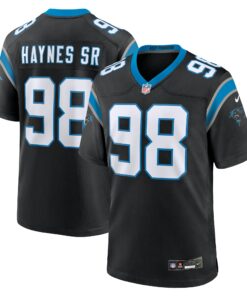 Men's Carolina Panthers Marquis Haynes Sr. Black Team Game Jersey JS7984 nicesnker