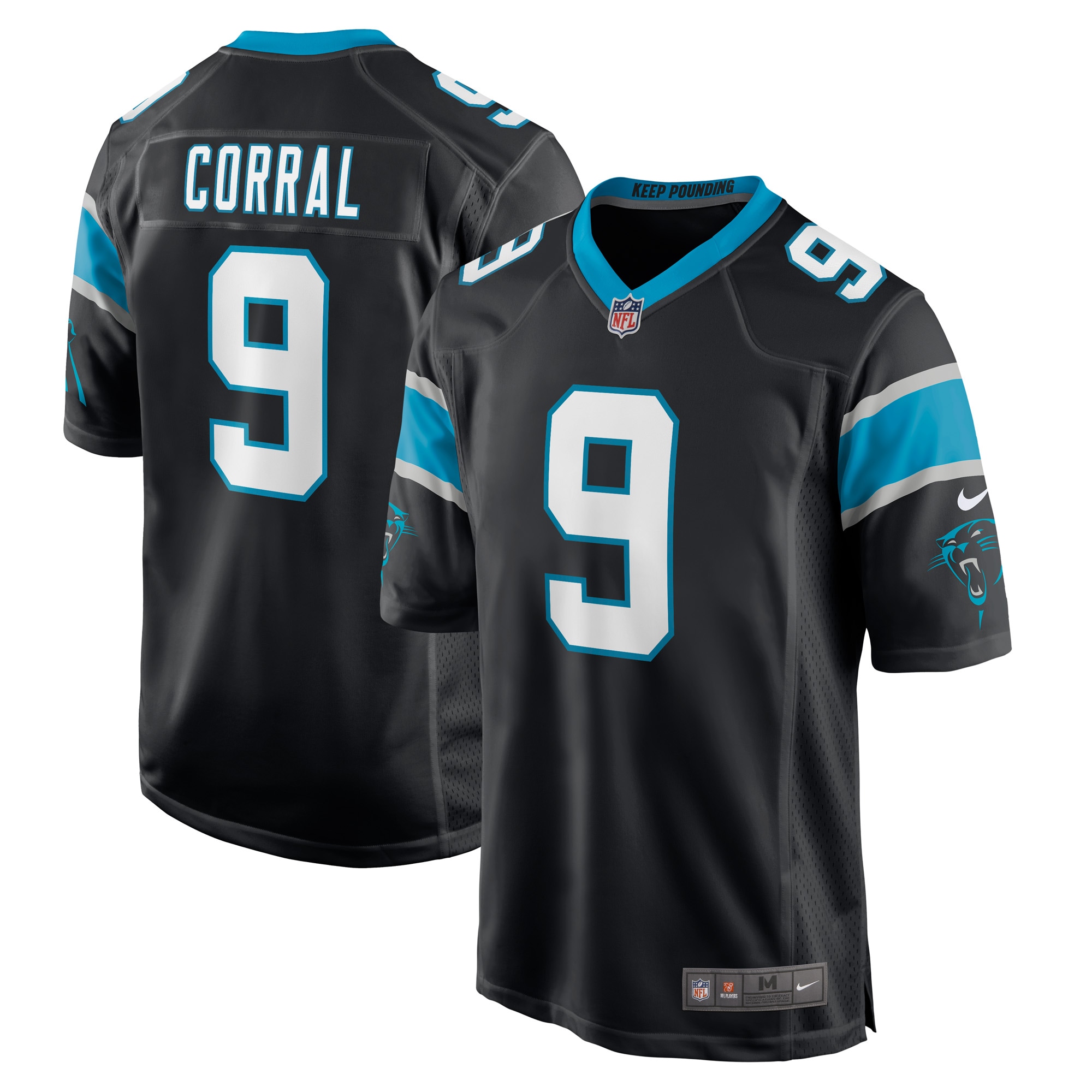 Men's Carolina Panthers Matt Corral Black Player Game Jersey JS2241 nicesnker