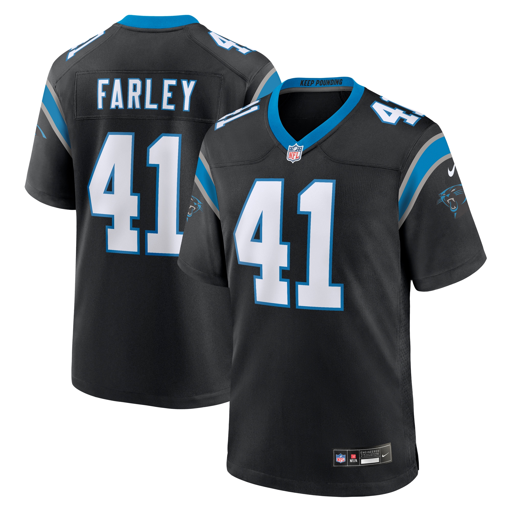 Men's Carolina Panthers Matthias Farley Black Game Jersey JS5710 nicesnker