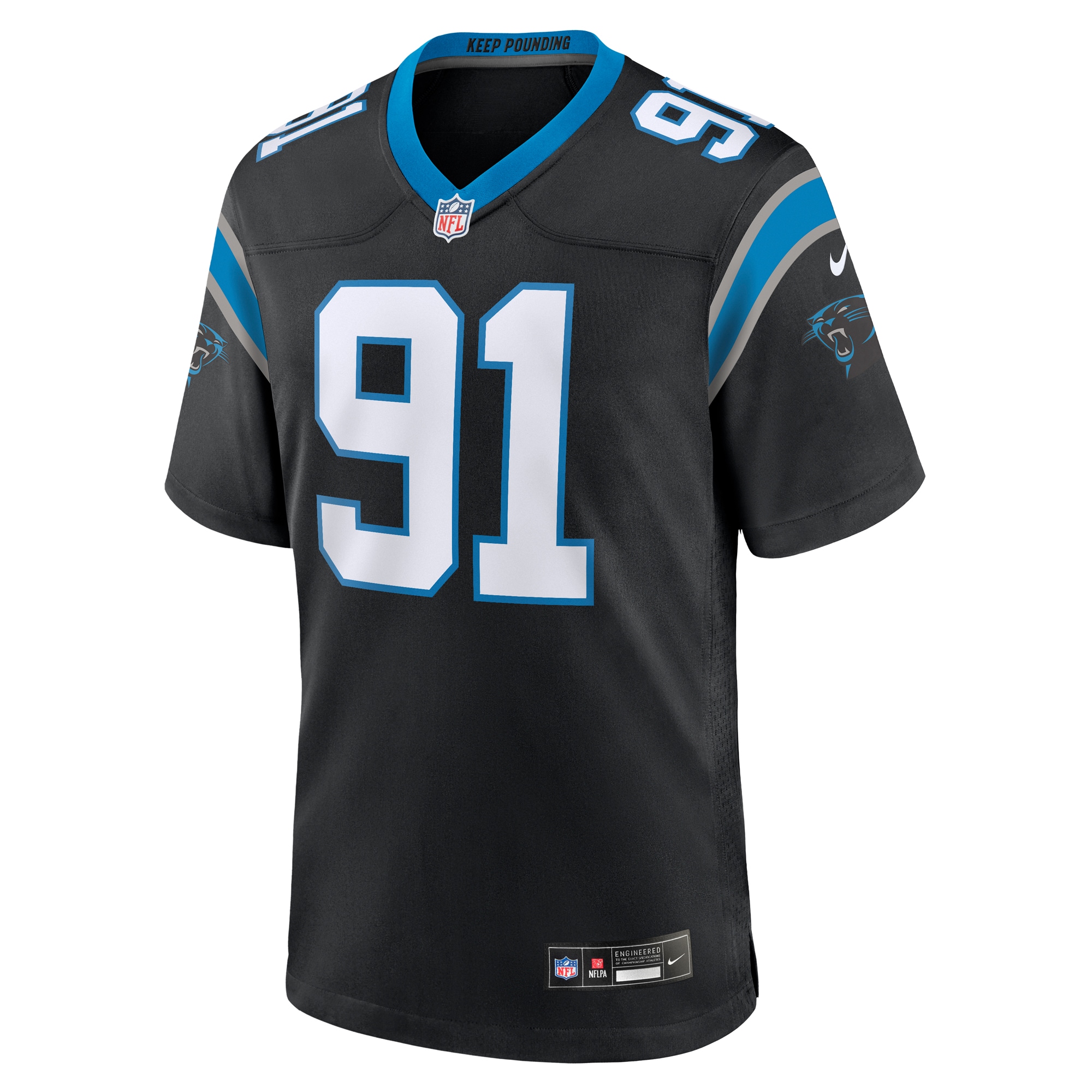 Men's Carolina Panthers Nick Thurman Black Team Game Jersey JS7931 nicesnker - Image 2
