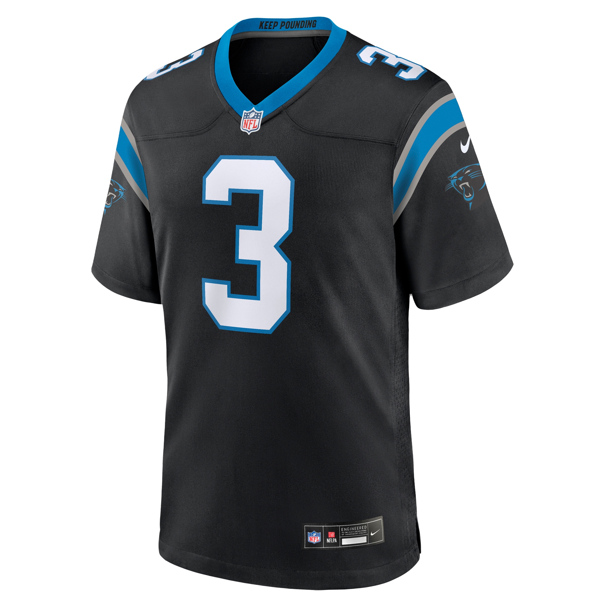 Men's Carolina Panthers Raheem Blackshear Black Team Game Jersey JS4719 nicesnker - Image 2