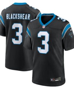 Men's Carolina Panthers Raheem Blackshear Black Team Game Jersey JS4719 nicesnker