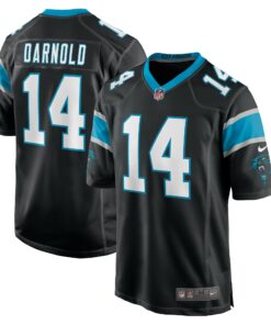 Men's Carolina Panthers Sam Darnold Black Game Player Jersey JS5459 nicesnker
