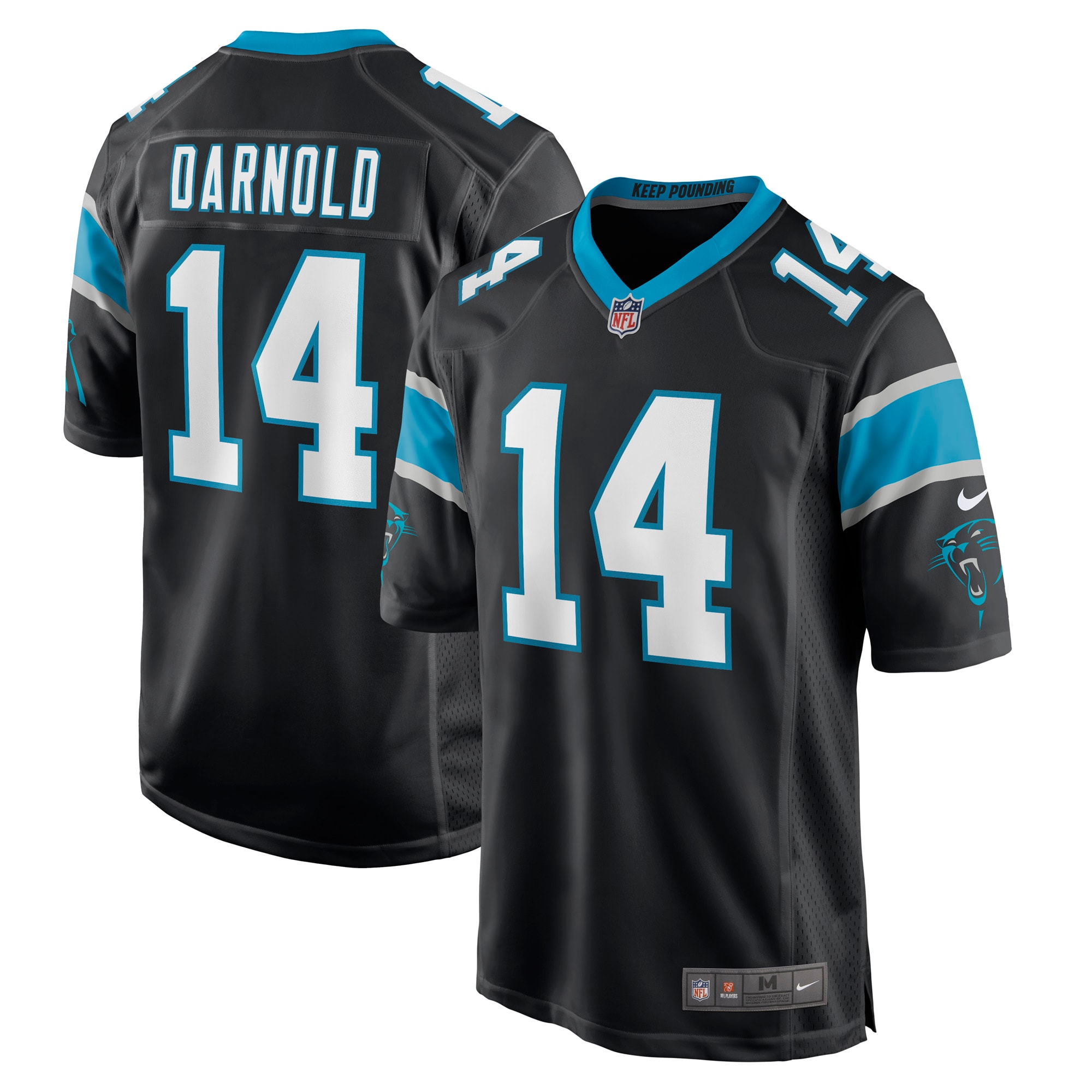 Men's Carolina Panthers Sam Darnold Black Game Player Jersey JS5459 nicesnker