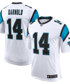 Men's Carolina Panthers Sam Darnold White Vapor Limited Jersey JS5209 nicesnker