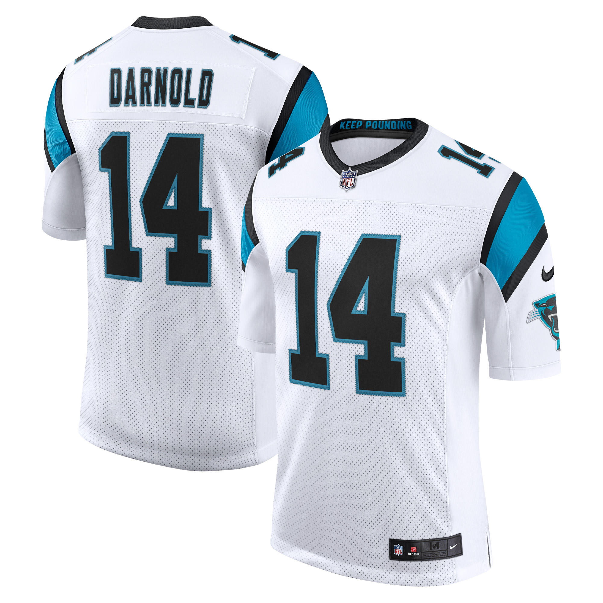 Men's Carolina Panthers Sam Darnold White Vapor Limited Jersey JS5209 nicesnker