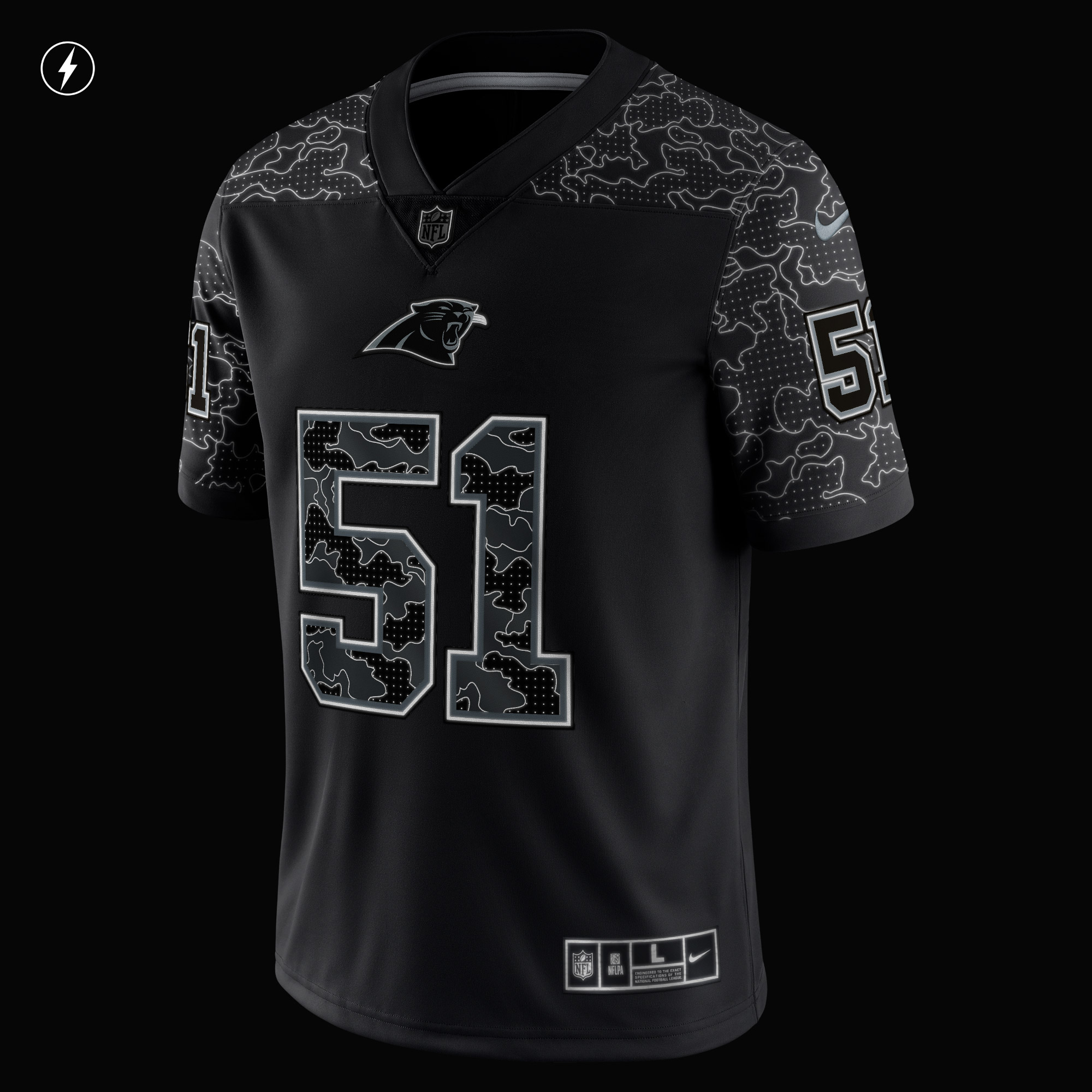 Men's Carolina Panthers Sam Mills Black Retired Player RFLCTV Limited Jersey JS2589 nicesnker - Image 4