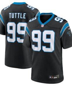 Men's Carolina Panthers Shy Tuttle Black Game Jersey JS5235 nicesnker