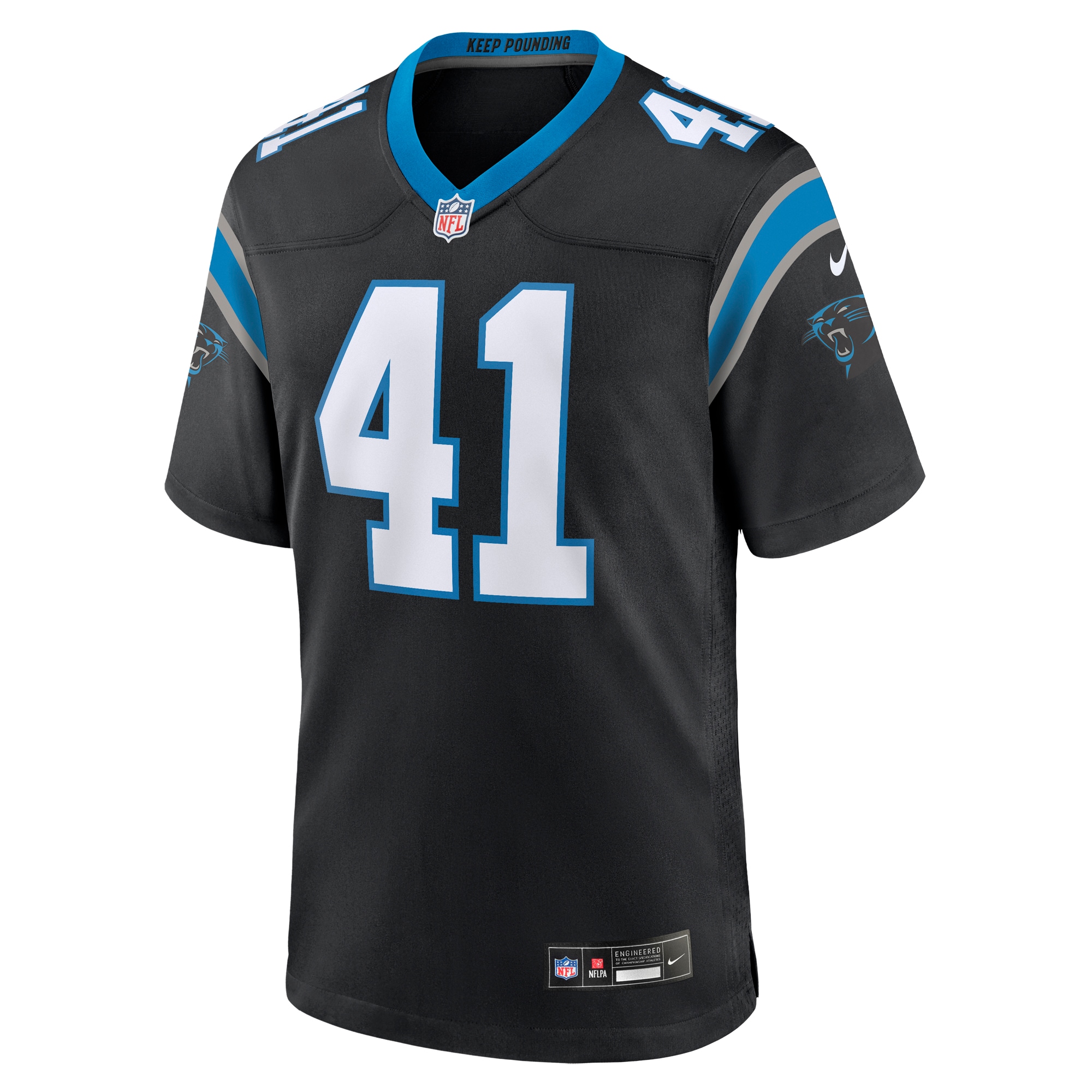 Men's Carolina Panthers Spencer Brown Black Team Game Jersey JS6758 nicesnker - Image 2