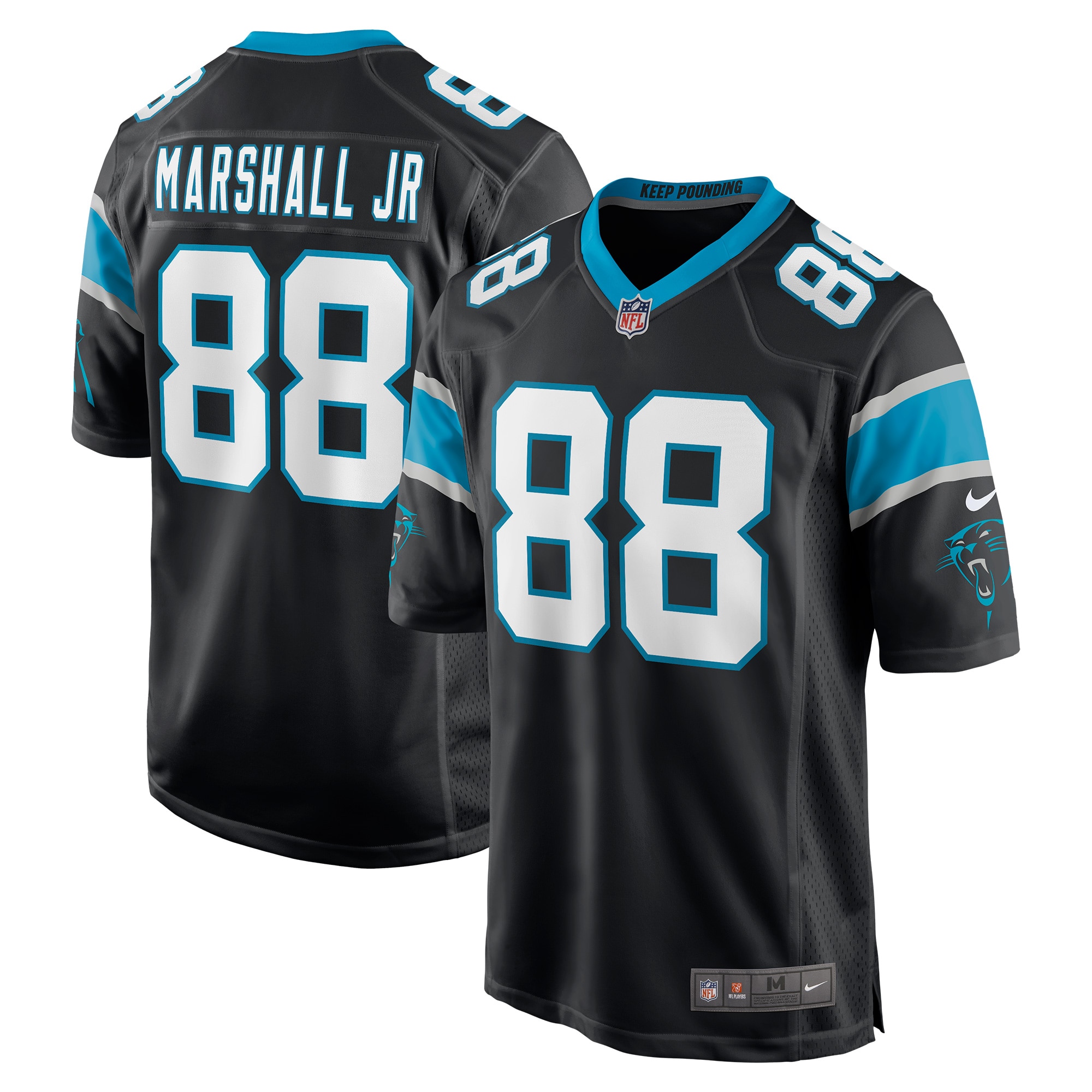 Men's Carolina Panthers Terrace Marshall Jr. Black Player Game Jersey JS9287 nicesnker