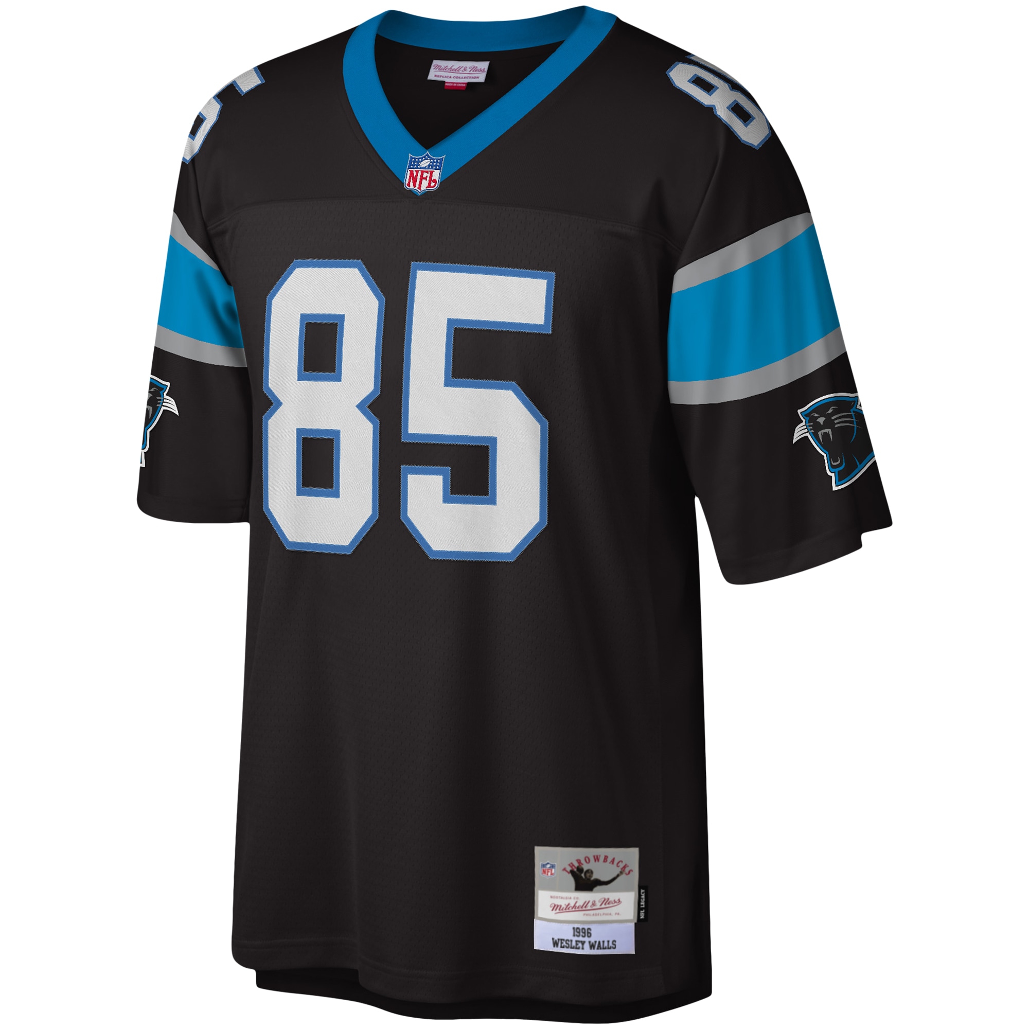 Men's Carolina Panthers Wesley Walls Mitchell & Ness Black Legacy Jersey JS7756 nicesnker - Image 2