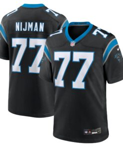 Men's Carolina Panthers Yosh Nijman Black Game Jersey JS7132 nicesnker