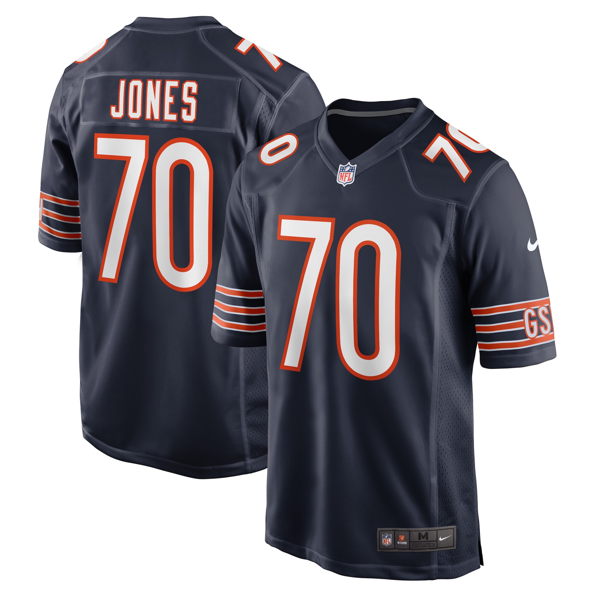 Men's Chicago Bears Braxton Jones Navy Game Player Jersey JS1687 nicesnker