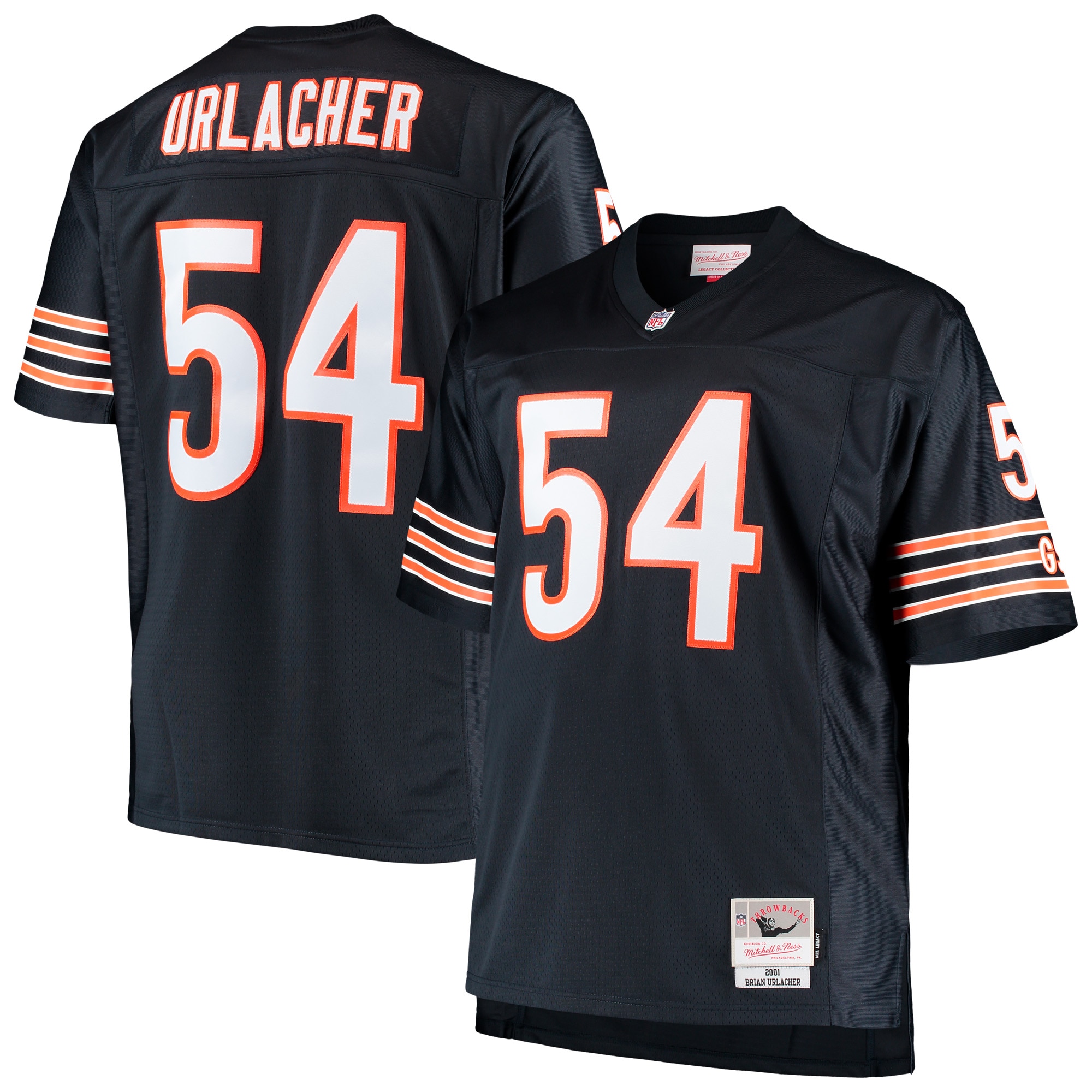Men's Chicago Bears Brian Urlacher Mitchell & Ness Navy Big & Tall 2001 Retired Player Jersey JS3492 nicesnker
