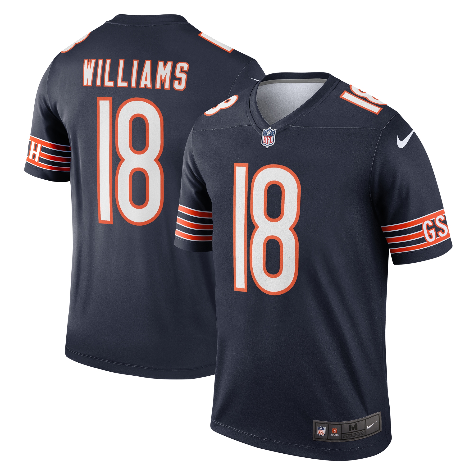Men's Chicago Bears Caleb Williams Navy Team Legend Player Performance Top JS1427 nicesnker