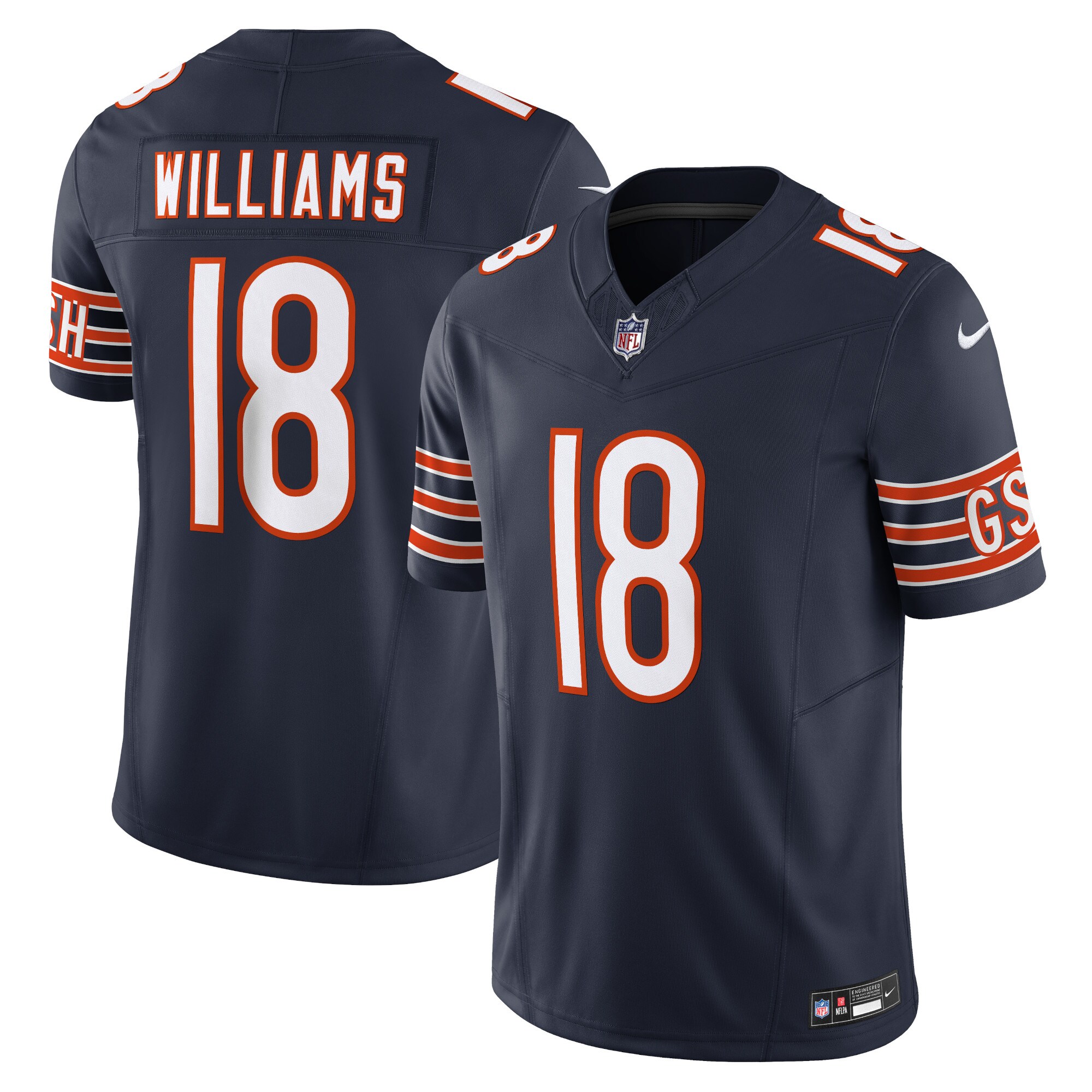 Men's Chicago Bears Caleb Williams Navy Vapor F.U.S.E. Limited Jersey JS9951 nicesnker