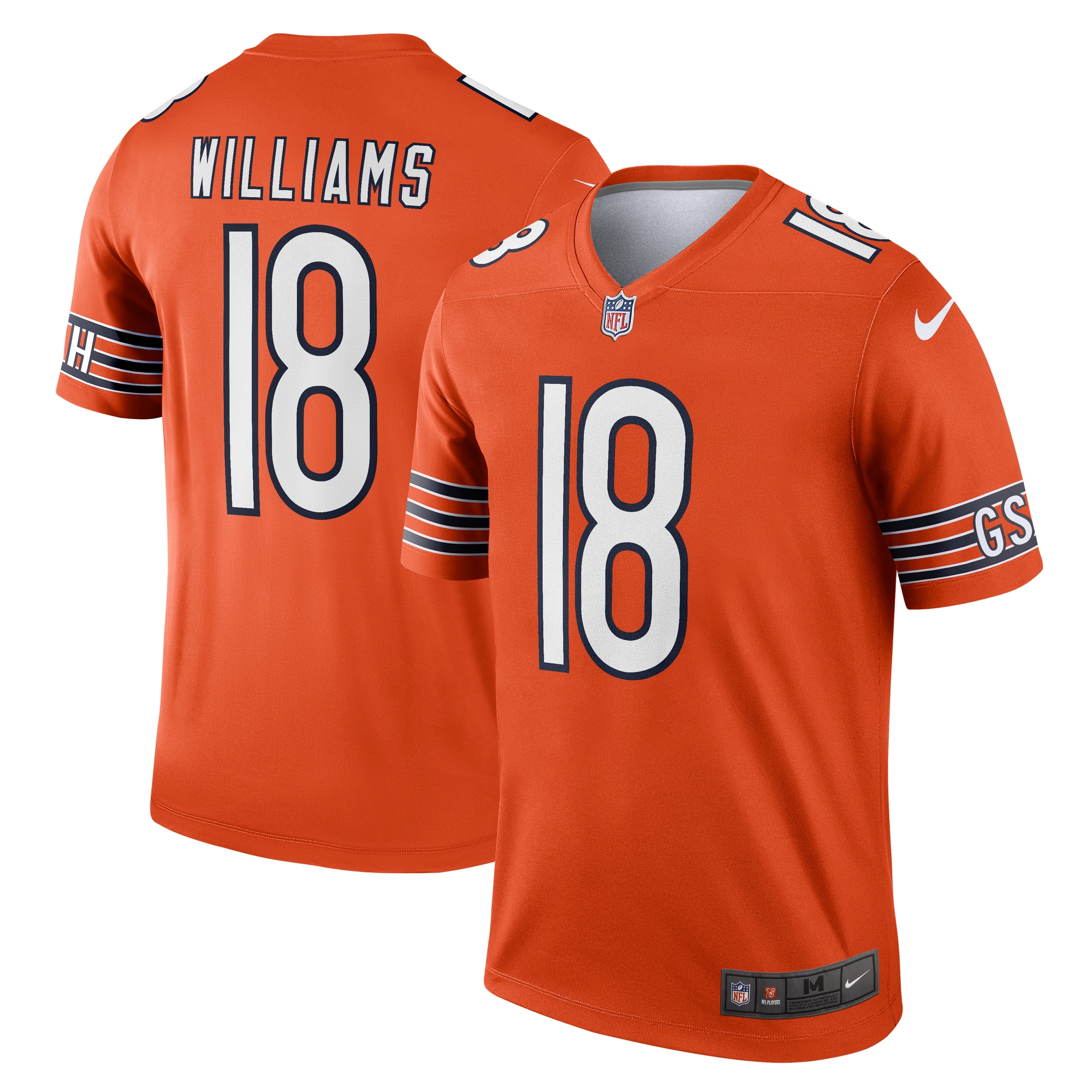 Men's Chicago Bears Caleb Williams Orange Alternate Legend Player Performance Top JS4193 nicesnker