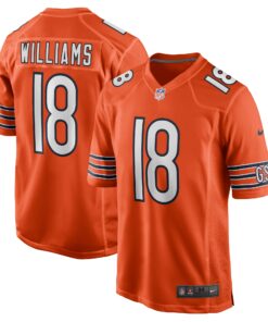Men's Chicago Bears Caleb Williams Orange Alternate Player Game Jersey JS7960 nicesnker