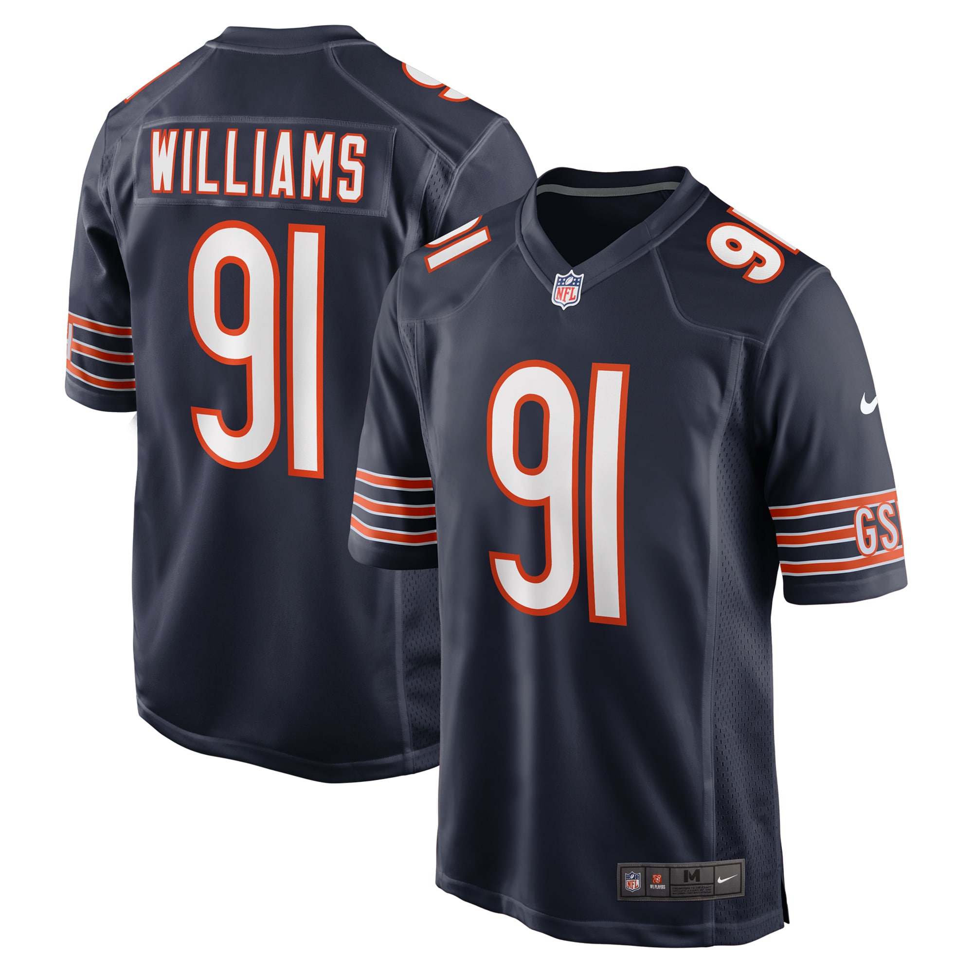 Men's Chicago Bears Chris Williams Navy Game Jersey JS8266 nicesnker