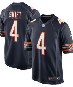 Men's Chicago Bears D'Andre Swift Navy Game Jersey JS2002 nicesnker