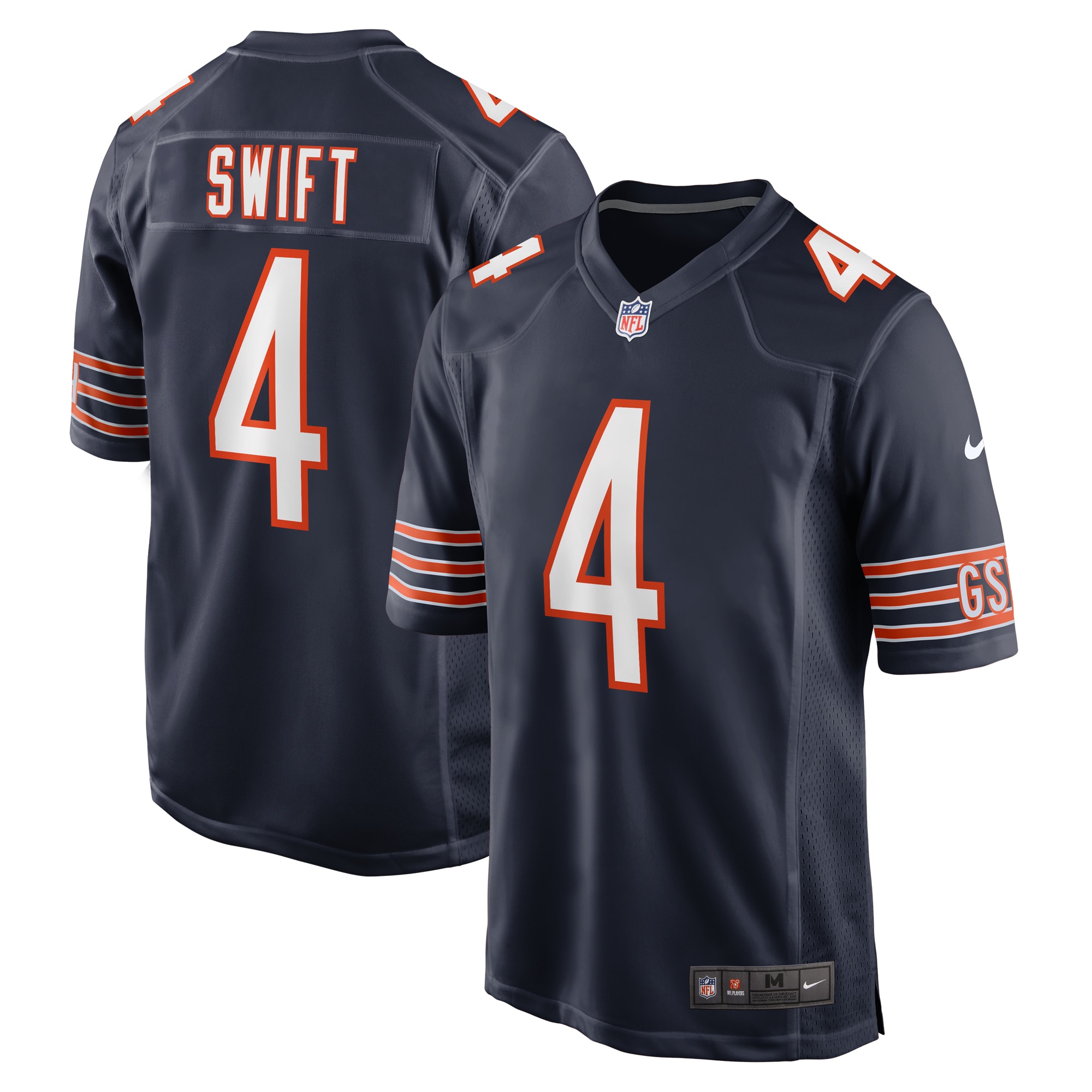 Men's Chicago Bears D'Andre Swift Navy Game Jersey JS2002 nicesnker