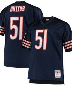 Men's Chicago Bears Dick Butkus Mitchell & Ness Navy Big & Tall 1966 Retired Player Jersey JS7000 nicesnker