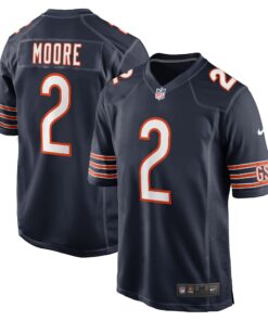 Men's Chicago Bears D.J. Moore Navy Team Color Game Jersey JS1796 nicesnker