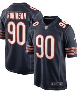 Men's Chicago Bears Dominique Robinson Navy Game Jersey JS8957 nicesnker