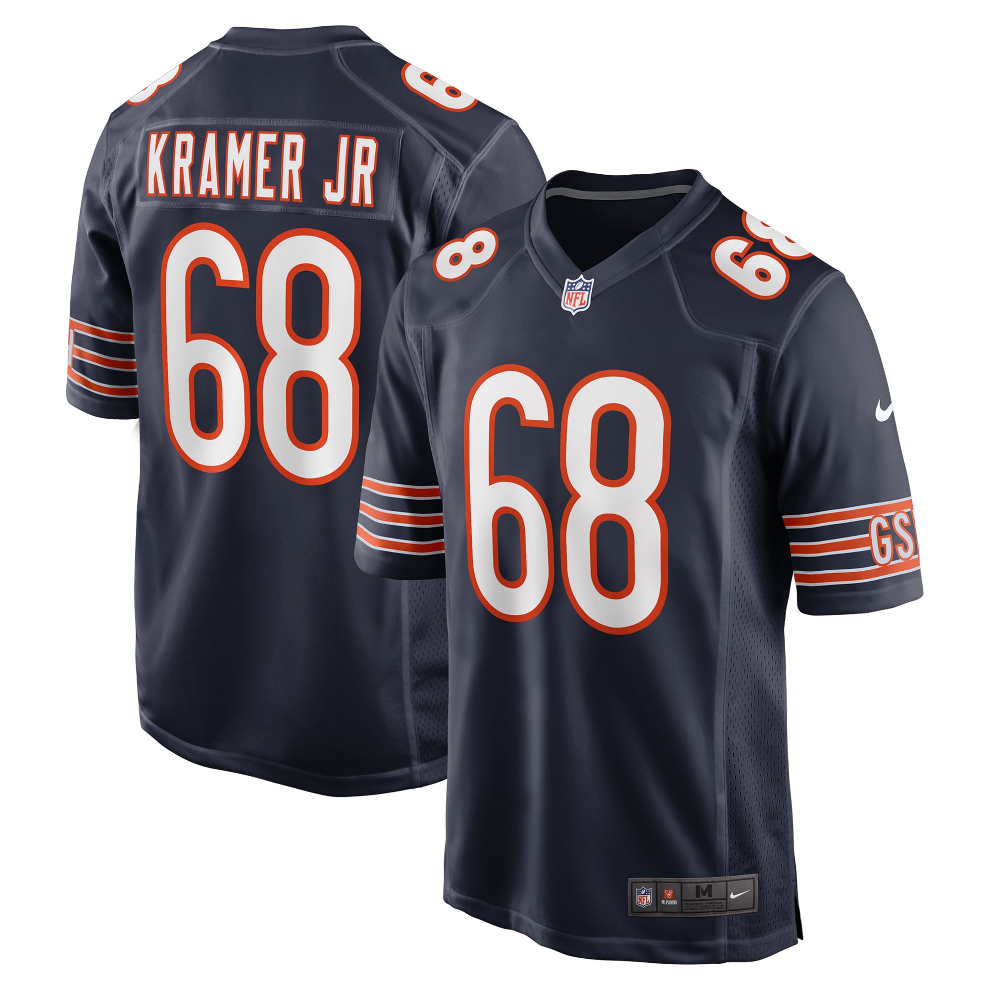 Men's Chicago Bears Doug Kramer Jr. Navy Game Jersey JS9264 nicesnker