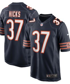 Men's Chicago Bears Elijah Hicks Navy Game Player Jersey JS6833 nicesnker