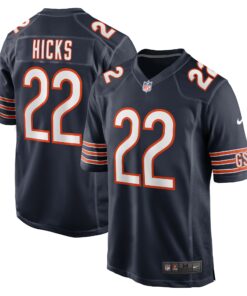 Men's Chicago Bears Elijah Hicks Navy Team Game Jersey JS8981 nicesnker