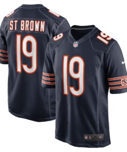 Men's Chicago Bears Equanimeous St. Brown Navy Game Player Jersey JS6599 nicesnker