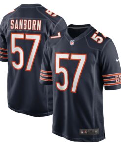Men's Chicago Bears Jack Sanborn Navy Game Player Jersey JS3118 nicesnker