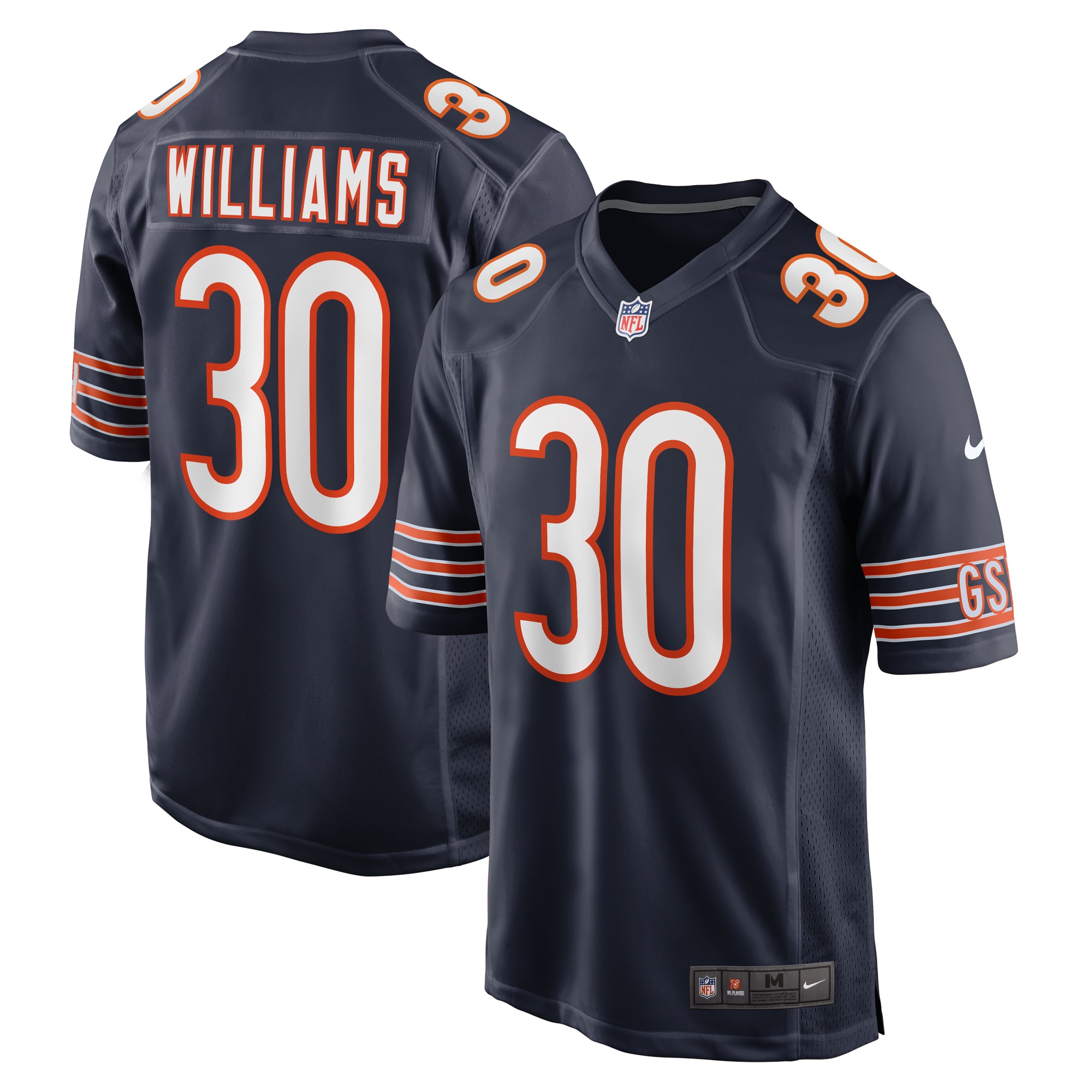 Men's Chicago Bears Joejuan Williams Navy Game Jersey JS2602 nicesnker