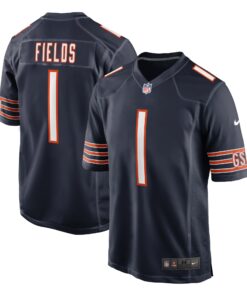 Men's Chicago Bears Justin Fields Navy Game Jersey JS3896 nicesnker