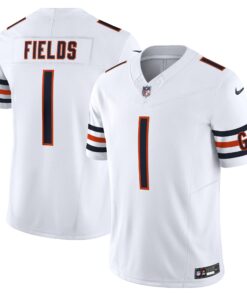 Men's Chicago Bears Justin Fields White Vapor F.U.S.E. Limited Jersey JS3983 nicesnker