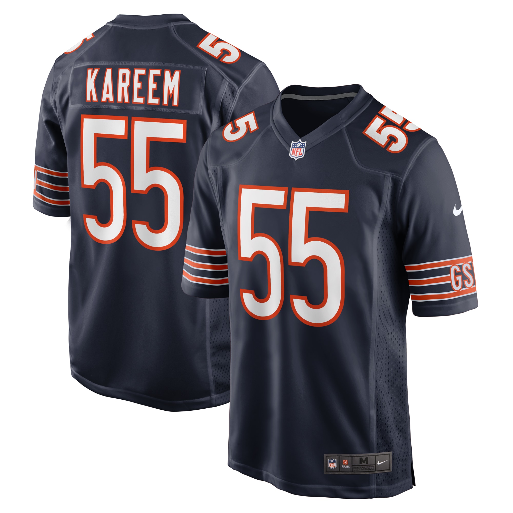 Men's Chicago Bears Khalid Kareem Navy Team Game Jersey JS7314 nicesnker
