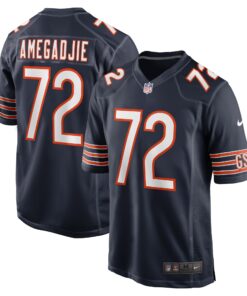 Men's Chicago Bears Kiran Amegadjie Navy Game Jersey JS2718 nicesnker