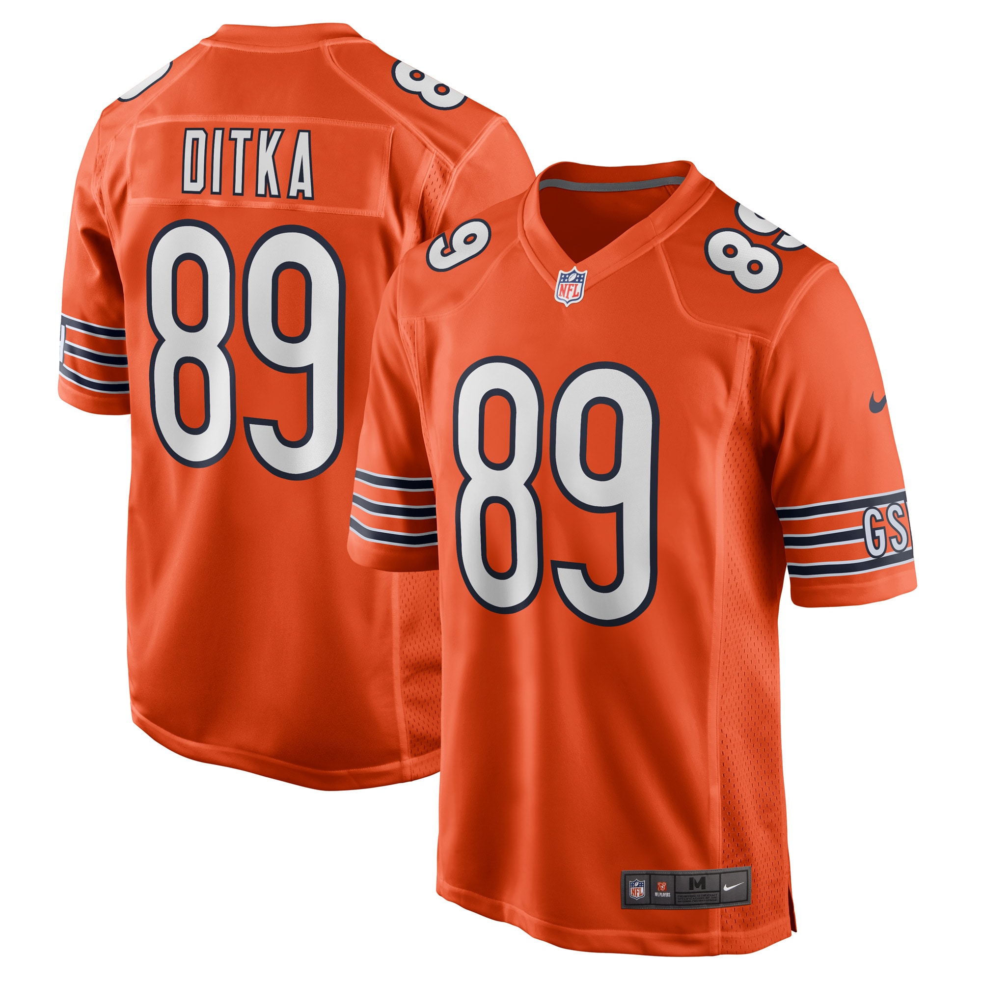Men's Chicago Bears Mike Ditka Orange Retired Player Jersey JS9903 nicesnker