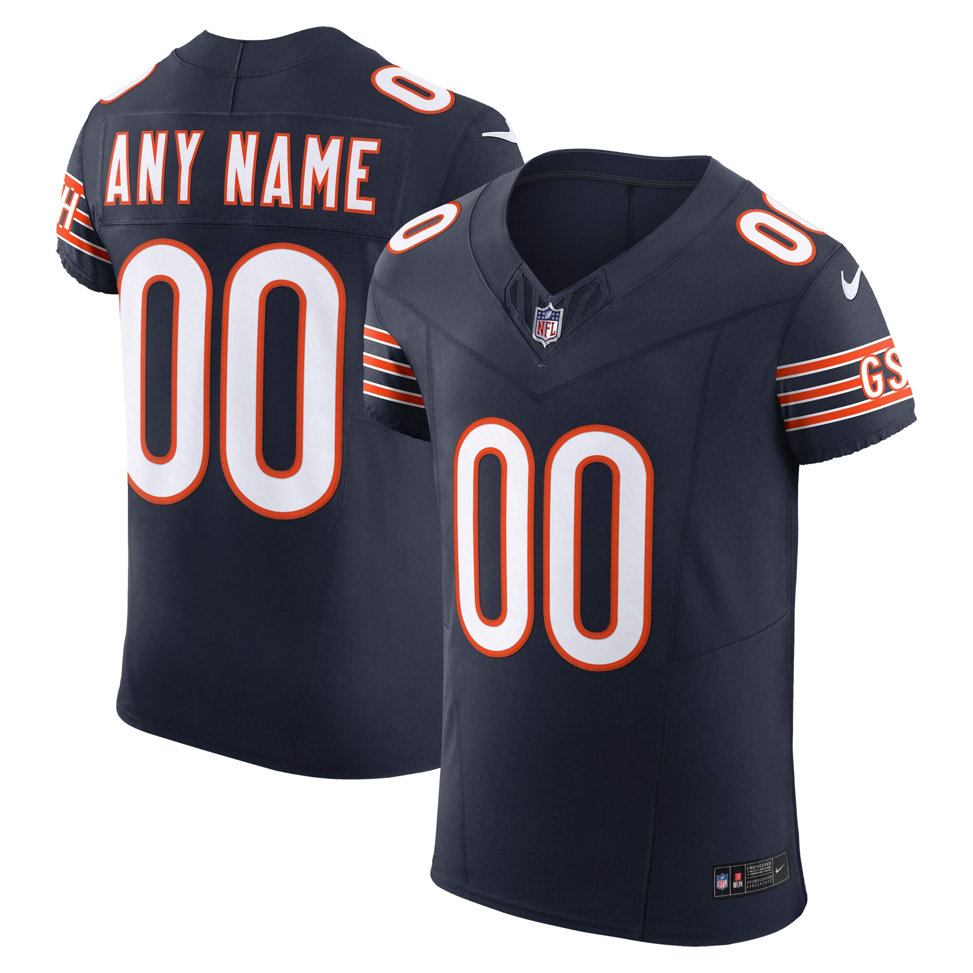 Men's Chicago Bears Navy Vapor F.U.S.E. Elite Custom Jersey JS7077 nicesnker
