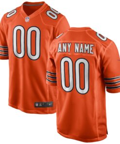 Men's Chicago Bears Orange Alternate Custom Game Jersey JS7953 nicesnker