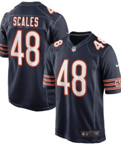 Men's Chicago Bears Patrick Scales Navy Game Jersey JS9501 nicesnker