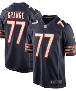 Men's Chicago Bears Red Grange Navy Retired Player Jersey JS4416 nicesnker