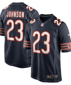 Men's Chicago Bears Roschon Johnson Navy Team Game Jersey JS8807 nicesnker