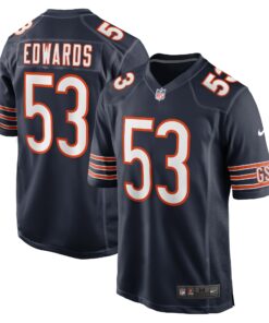 Men's Chicago Bears TJ Edwards Navy Game Player Jersey JS9124 nicesnker