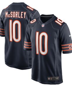 Men's Chicago Bears Trace McSorley Navy Team Game Jersey JS6814 nicesnker